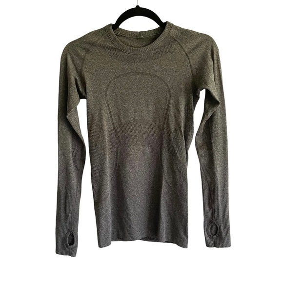lululemon athletica Tops - (SOLD) Lululemon Charcoal Grey Swiftly Crew Neck Long Sleeve Top 4